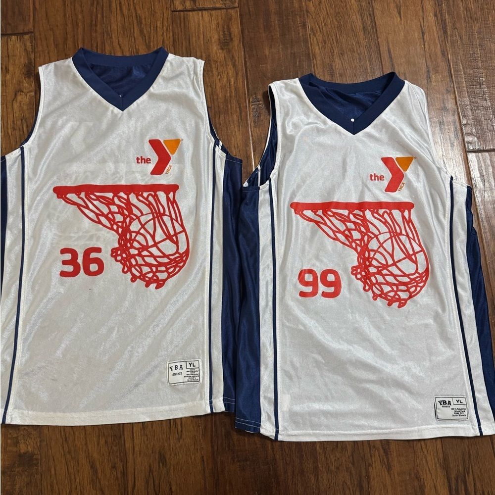 2*‎ YMCA Teamwear reversible basketball Jersey size YL